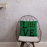 Plaid Shamrock Love Throw Pillow