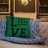 Plaid Shamrock Love Throw Pillow