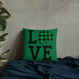 Plaid Shamrock Love Throw Pillow