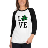 Love St. Patrick's Clover Baseball Tee