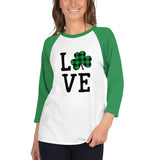 Love St. Patrick's Clover Baseball Tee