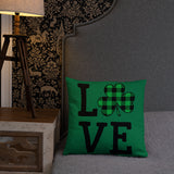 Plaid Shamrock Love Throw Pillow